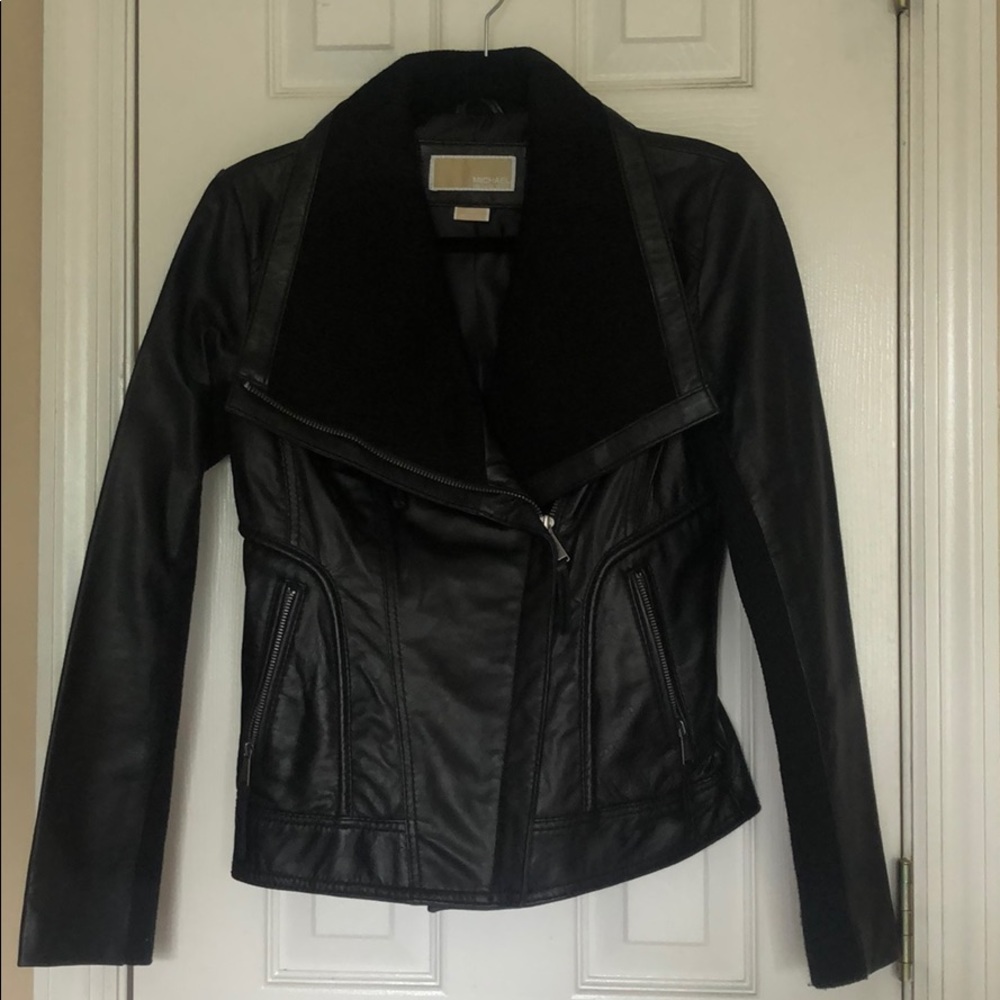 Michael Kors Black Leather Jacket szXS